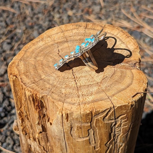 Navajo Adjustable Turquoise Dragonfly Native American Ring Jewelry Sz 8US*** - Picture 6 of 9